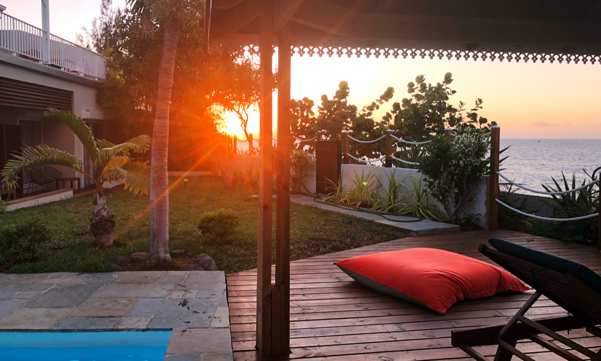 Le JArdin, coucher de soleil